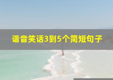 谐音笑话3到5个简短句子