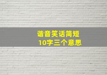 谐音笑话简短10字三个意思