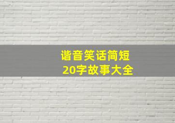 谐音笑话简短20字故事大全