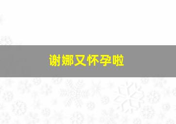 谢娜又怀孕啦