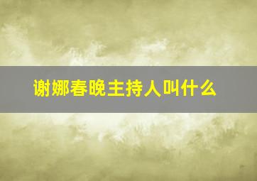 谢娜春晚主持人叫什么