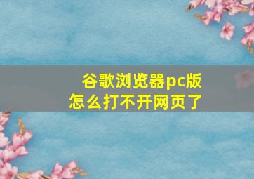 谷歌浏览器pc版怎么打不开网页了