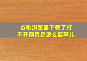 谷歌浏览器下载了打不开网页是怎么回事儿