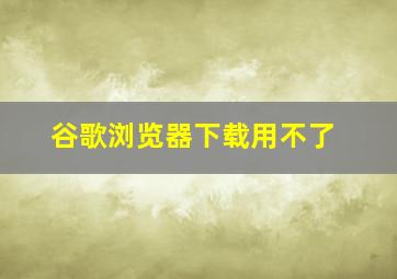 谷歌浏览器下载用不了