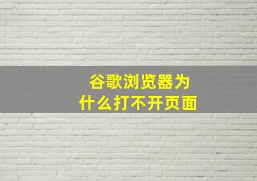 谷歌浏览器为什么打不开页面