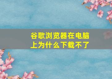 谷歌浏览器在电脑上为什么下载不了