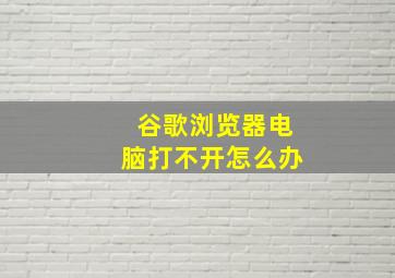 谷歌浏览器电脑打不开怎么办