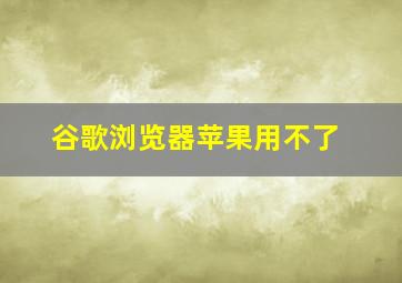 谷歌浏览器苹果用不了