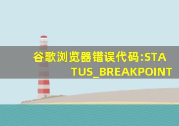 谷歌浏览器错误代码:STATUS_BREAKPOINT