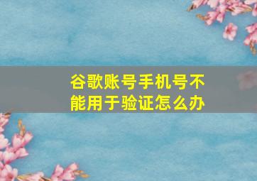 谷歌账号手机号不能用于验证怎么办