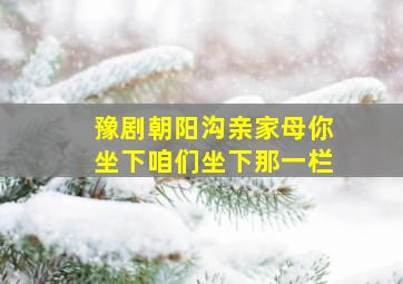 豫剧朝阳沟亲家母你坐下咱们坐下那一栏