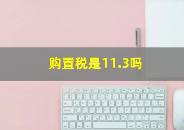 购置税是11.3吗