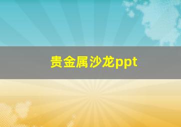 贵金属沙龙ppt