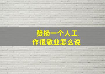 赞扬一个人工作很敬业怎么说