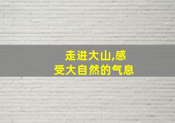 走进大山,感受大自然的气息