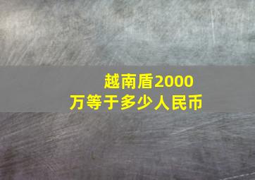 越南盾2000万等于多少人民币