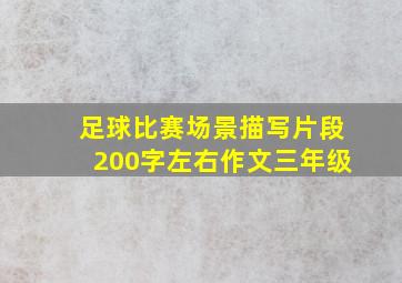 足球比赛场景描写片段200字左右作文三年级