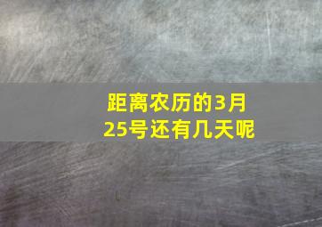 距离农历的3月25号还有几天呢