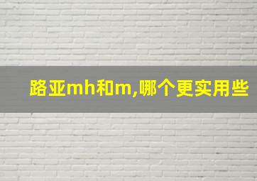 路亚mh和m,哪个更实用些