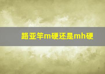 路亚竿m硬还是mh硬