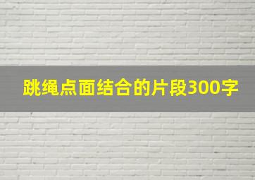 跳绳点面结合的片段300字