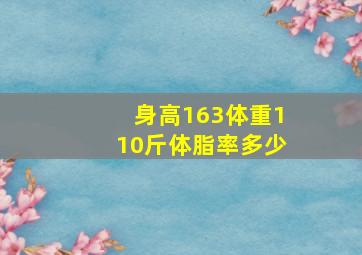 身高163体重110斤体脂率多少