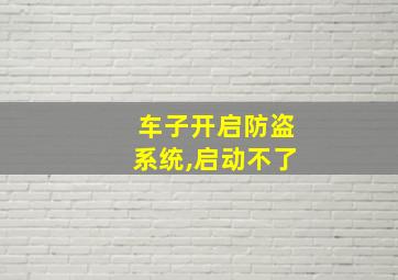 车子开启防盗系统,启动不了