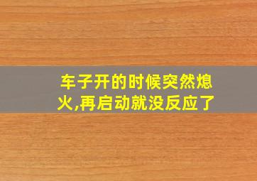 车子开的时候突然熄火,再启动就没反应了