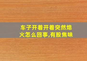 车子开着开着突然熄火怎么回事,有股焦味