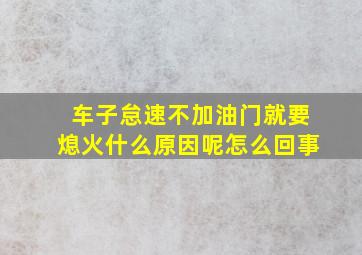 车子怠速不加油门就要熄火什么原因呢怎么回事