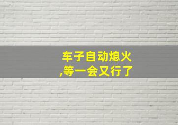 车子自动熄火,等一会又行了