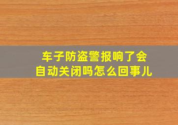 车子防盗警报响了会自动关闭吗怎么回事儿