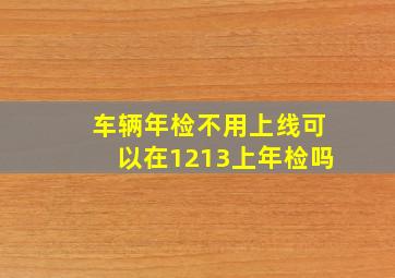 车辆年检不用上线可以在1213上年检吗