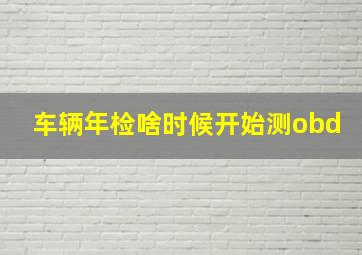 车辆年检啥时候开始测obd