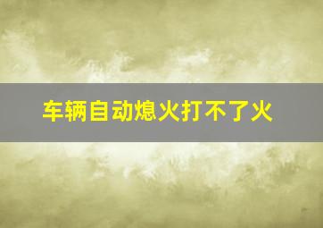 车辆自动熄火打不了火