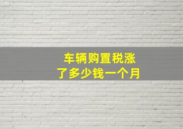 车辆购置税涨了多少钱一个月