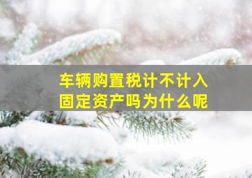 车辆购置税计不计入固定资产吗为什么呢