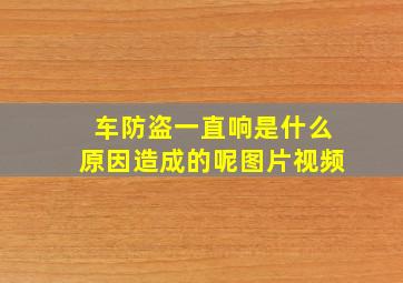 车防盗一直响是什么原因造成的呢图片视频