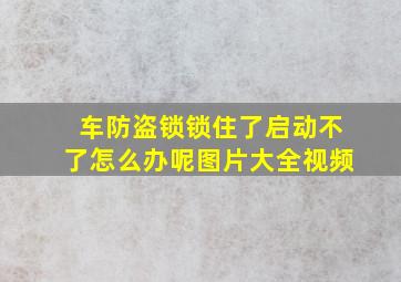 车防盗锁锁住了启动不了怎么办呢图片大全视频