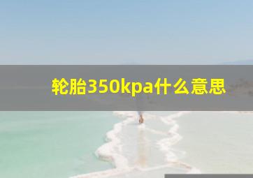 轮胎350kpa什么意思