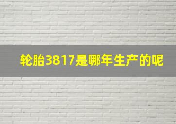 轮胎3817是哪年生产的呢