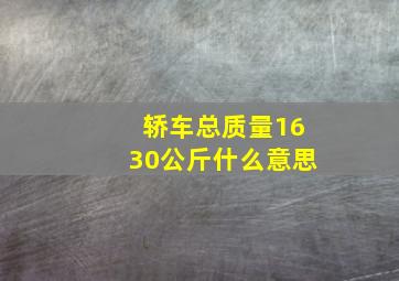 轿车总质量1630公斤什么意思