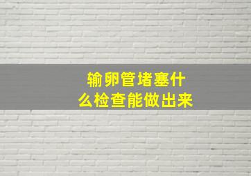 输卵管堵塞什么检查能做出来