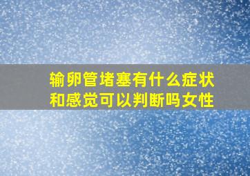 输卵管堵塞有什么症状和感觉可以判断吗女性