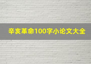 辛亥革命100字小论文大全