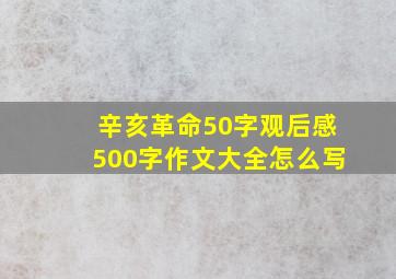 辛亥革命50字观后感500字作文大全怎么写