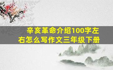 辛亥革命介绍100字左右怎么写作文三年级下册