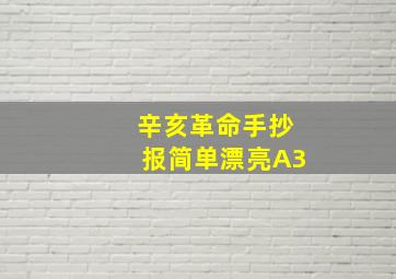 辛亥革命手抄报简单漂亮A3