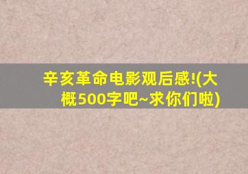 辛亥革命电影观后感!(大概500字吧~求你们啦)