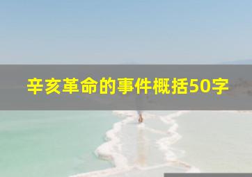 辛亥革命的事件概括50字